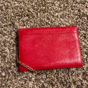 Red and gold chain shoulder bag